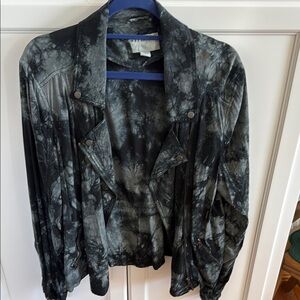 Black and Gray Jacket with Notched Lapel